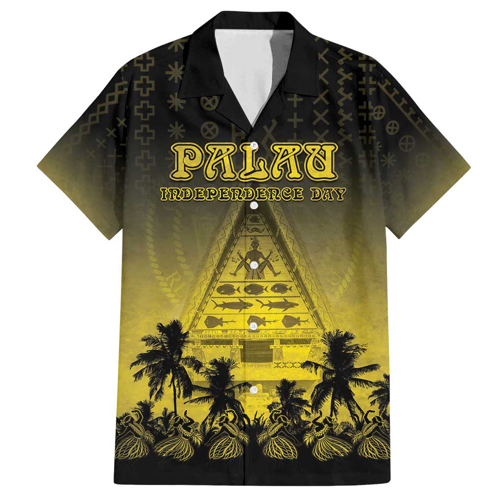 Personalised Palau Independence Day Family Matching Summer Maxi Dress and Hawaiian Shirt Palauan Tattoo Pattern - Polynesian Pride