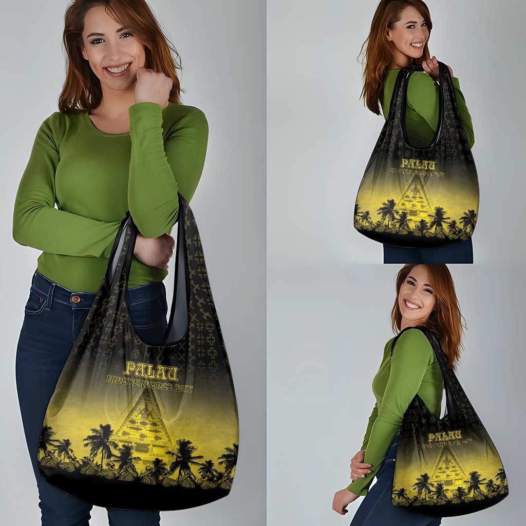 Palau Independence Day Grocery Bag Palauan Tattoo Pattern - Polynesian Pride