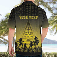Personalised Palau Independence Day Hawaiian Shirt Palauan Tattoo Pattern - Polynesian Pride