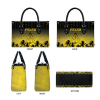 Palau Independence Day Leather Bag Palauan Tattoo Pattern - Polynesian Pride