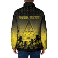 Personalised Palau Independence Day Padded Jacket Palauan Tattoo Pattern - Polynesian Pride