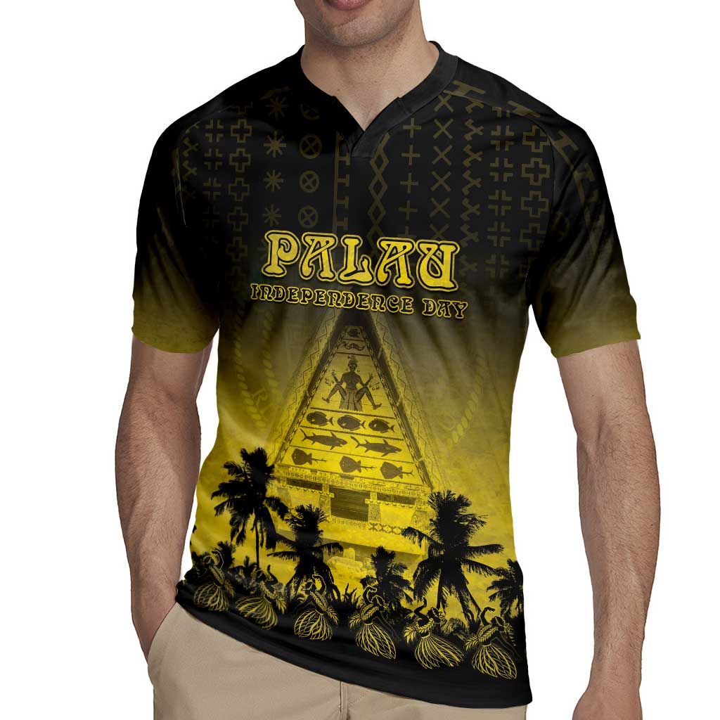 Personalised Palau Independence Day Rugby Jersey Palauan Tattoo Pattern - Polynesian Pride