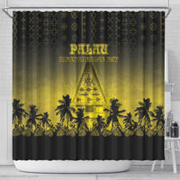 Palau Independence Day Shower Curtain Palauan Tattoo Pattern - Polynesian Pride