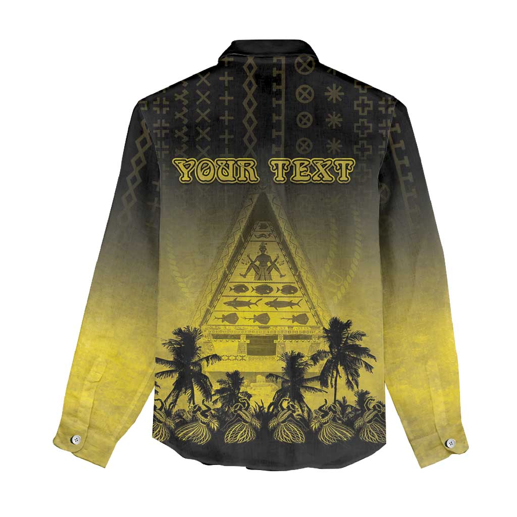 Personalised Palau Independence Day Women Casual Shirt Palauan Tattoo Pattern - Polynesian Pride