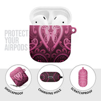Aotearoa Breast Cancer AirPods Case Maori Tribal Pattern