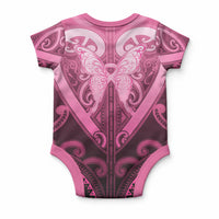 Aotearoa Breast Cancer Baby Onesie Maori Tribal Pattern