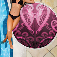 Aotearoa Breast Cancer Beach Blanket Maori Tribal Pattern