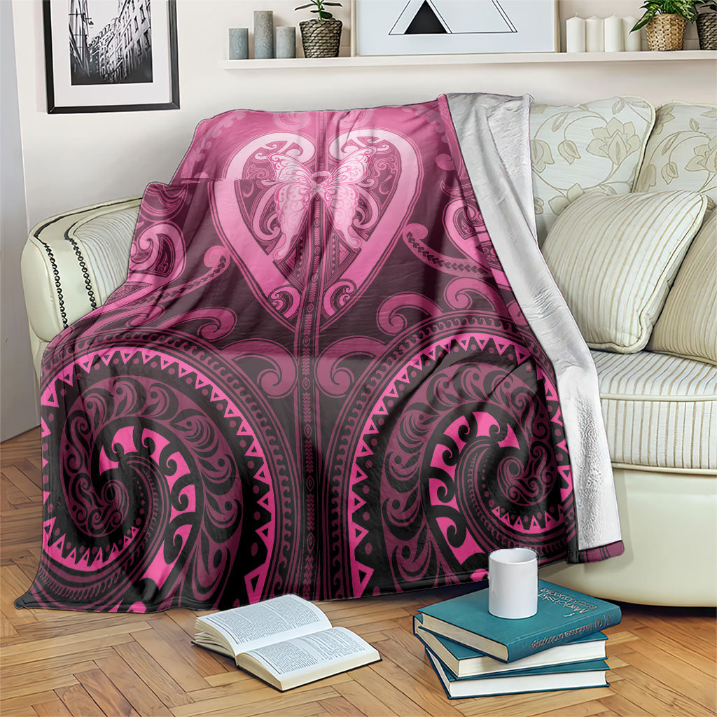 Aotearoa Breast Cancer Blanket Maori Tribal Pattern