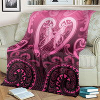 Aotearoa Breast Cancer Blanket Maori Tribal Pattern