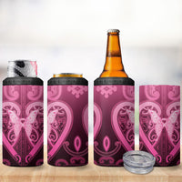 Aotearoa Breast Cancer 4 in 1 Can Cooler Tumbler Maori Tribal Pattern