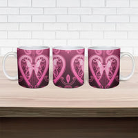 Aotearoa Breast Cancer Ceramic Mug Maori Tribal Pattern