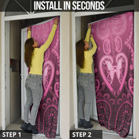 Aotearoa Breast Cancer Door Cover Maori Tribal Pattern