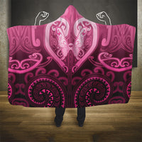 Aotearoa Breast Cancer Hooded Blanket Maori Tribal Pattern