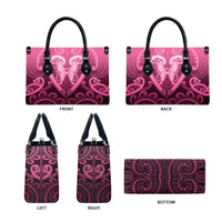 Aotearoa Breast Cancer Leather Bag Maori Tribal Pattern