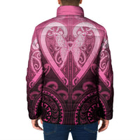 Aotearoa Breast Cancer Padded Jacket Maori Tribal Pattern