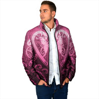 Aotearoa Breast Cancer Padded Jacket Maori Tribal Pattern