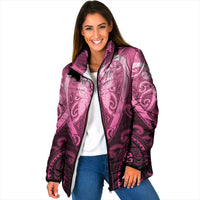 Aotearoa Breast Cancer Padded Jacket Maori Tribal Pattern
