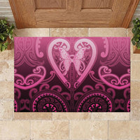 Aotearoa Breast Cancer Rubber Doormat Maori Tribal Pattern