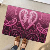 Aotearoa Breast Cancer Rubber Doormat Maori Tribal Pattern