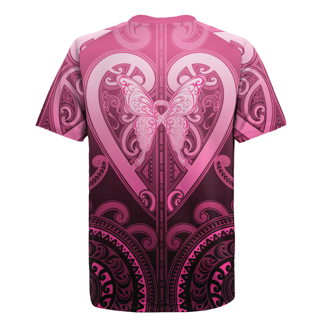 Aotearoa Breast Cancer Rugby Jersey Maori Tribal Pattern