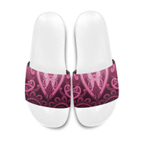 Aotearoa Breast Cancer Slide Sandals Maori Tribal Pattern