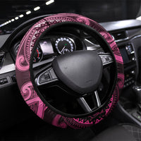 Aotearoa Breast Cancer Steering Wheel Cover Maori Tribal Pattern