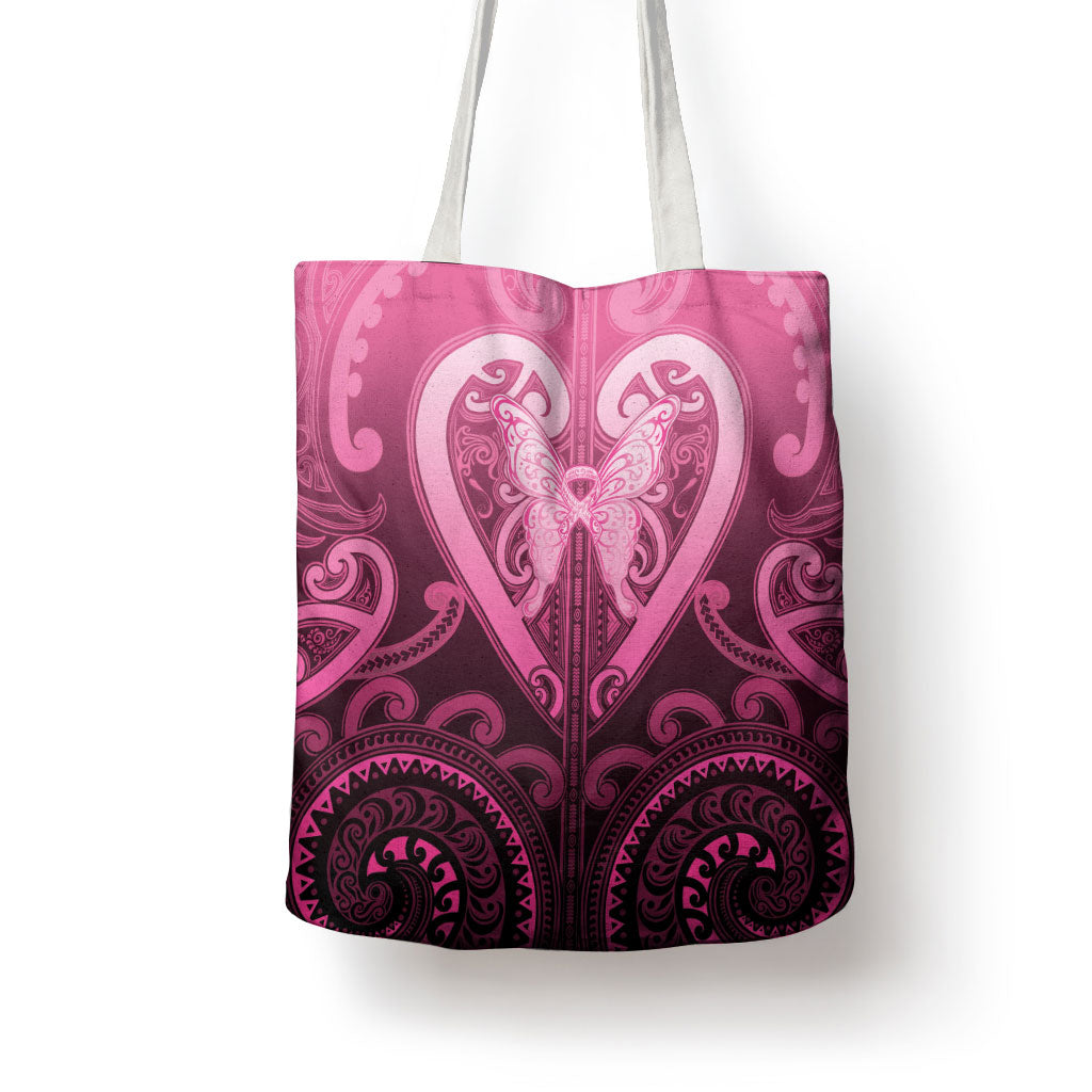 Aotearoa Breast Cancer Tote Bag Maori Tribal Pattern