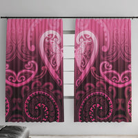 Aotearoa Breast Cancer Window Curtain Maori Tribal Pattern