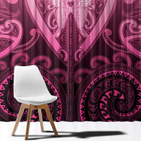 Aotearoa Breast Cancer Window Curtain Maori Tribal Pattern