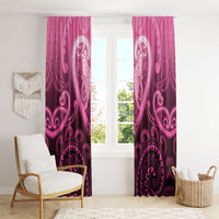 Aotearoa Breast Cancer Window Curtain Maori Tribal Pattern