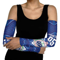 Toa Samoa Rugby Custom Arm Sleeves Samoan Pride With Tribal Pattern - Polynesian Pride