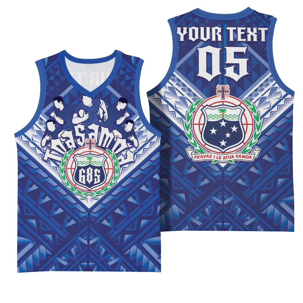Toa Samoa Rugby Custom Basketball Jersey Samoan Pride With Tribal Pattern - Polynesian Pride