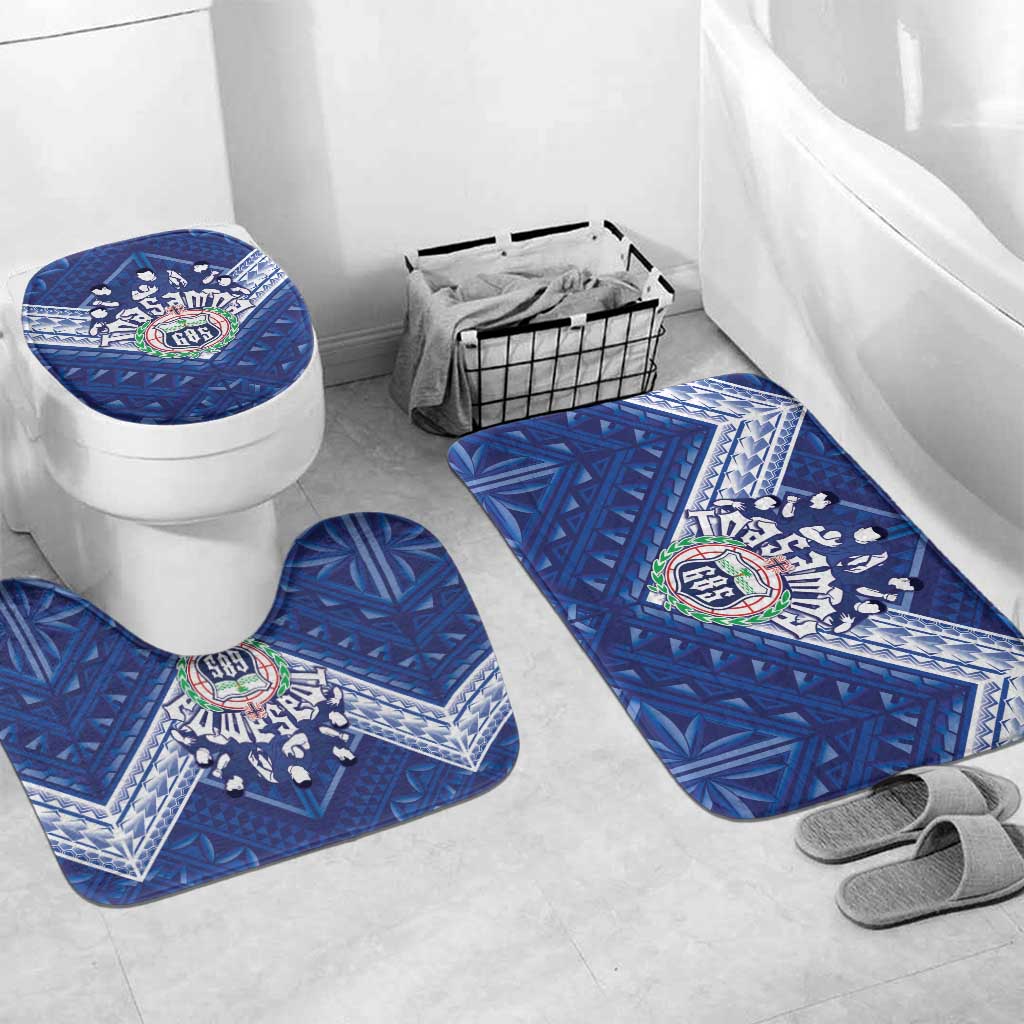 Toa Samoa Rugby Bathroom Set Samoan Pride With Tribal Pattern - Polynesian Pride