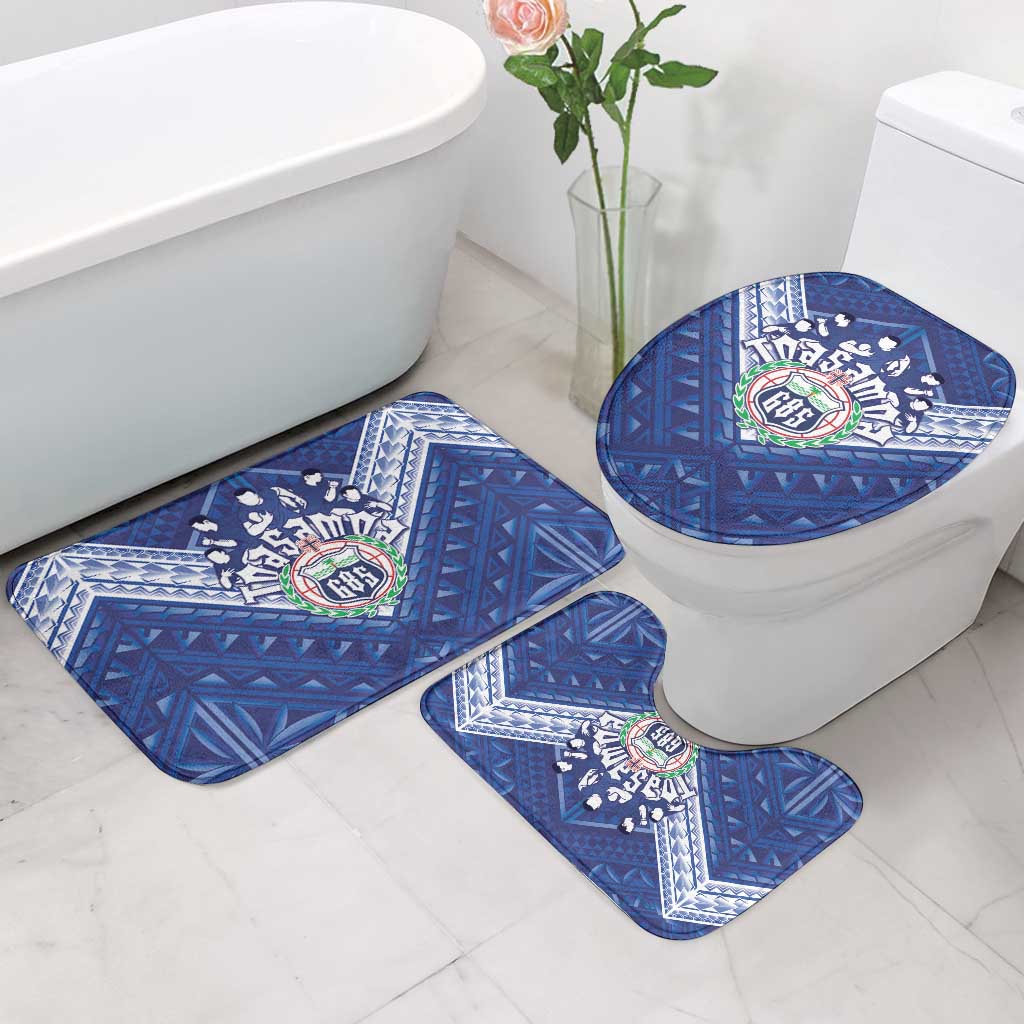 Toa Samoa Rugby Bathroom Set Samoan Pride With Tribal Pattern - Polynesian Pride