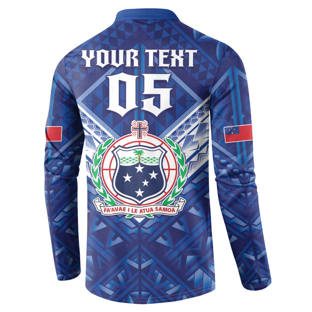 Toa Samoa Rugby Custom Button Sweatshirt Samoan Pride With Tribal Pattern - Polynesian Pride