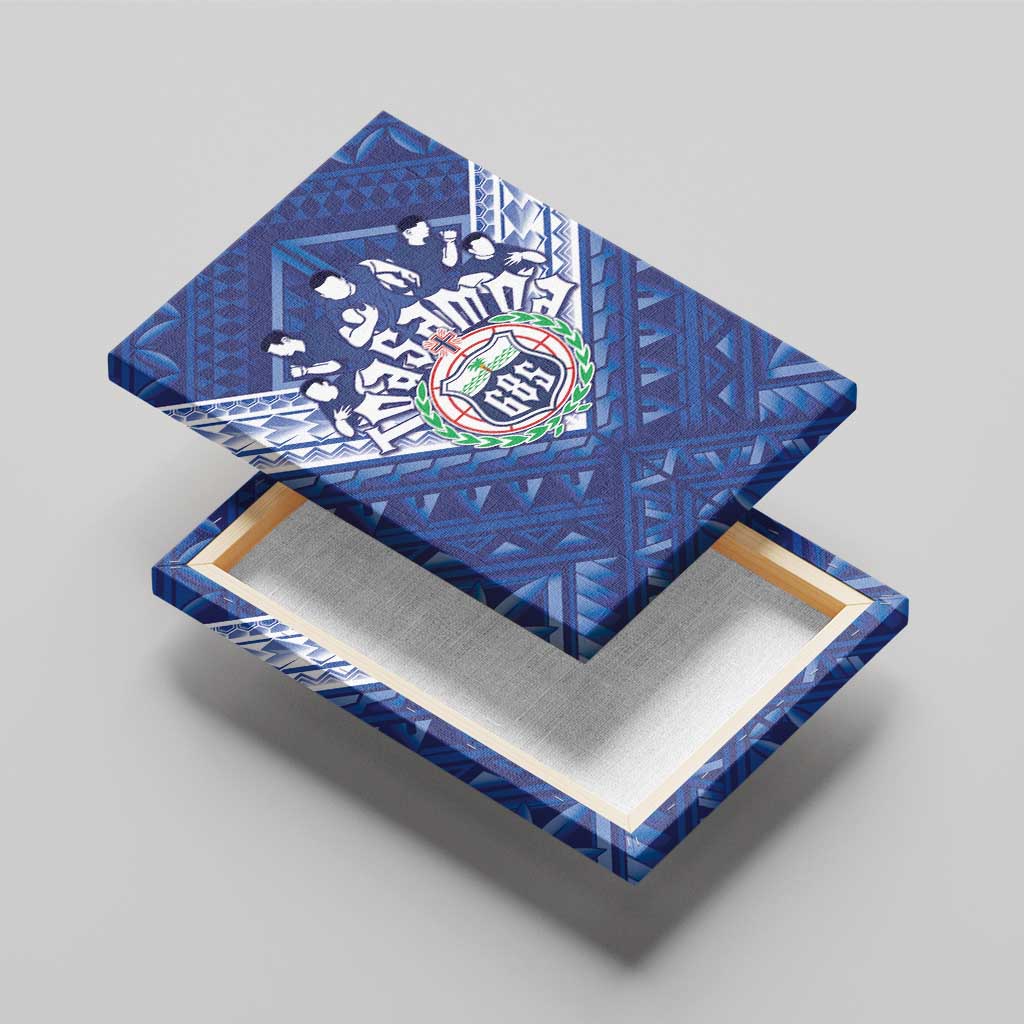 Toa Samoa Rugby Canvas Wall Art Samoan Pride With Tribal Pattern - Polynesian Pride