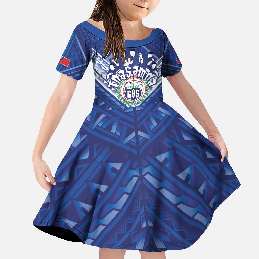 Toa Samoa Rugby Custom Family Matching Long Sleeve Bodycon Dress and Hawaiian Shirt Samoan Pride With Tribal Pattern - Polynesian Pride