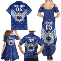 Toa Samoa Rugby Custom Family Matching Summer Maxi Dress and Hawaiian Shirt Samoan Pride With Tribal Pattern - Polynesian Pride