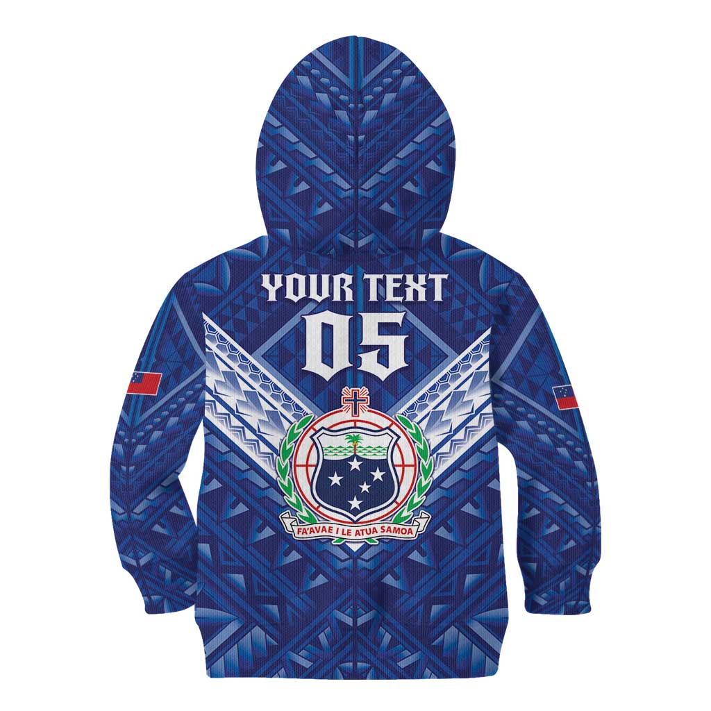 Toa Samoa Rugby Custom Kid Hoodie Samoan Pride With Tribal Pattern - Polynesian Pride