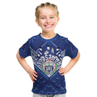 Toa Samoa Rugby Custom Kid T Shirt Samoan Pride With Tribal Pattern - Polynesian Pride