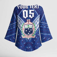 Toa Samoa Rugby Custom Kimono Sleeve Blouse Samoan Pride With Tribal Pattern - Polynesian Pride