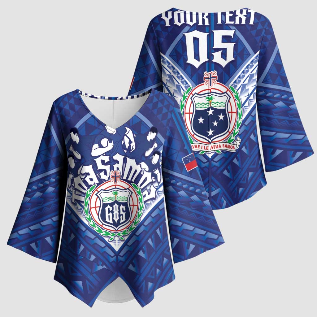 Toa Samoa Rugby Custom Kimono Sleeve Blouse Samoan Pride With Tribal Pattern - Polynesian Pride