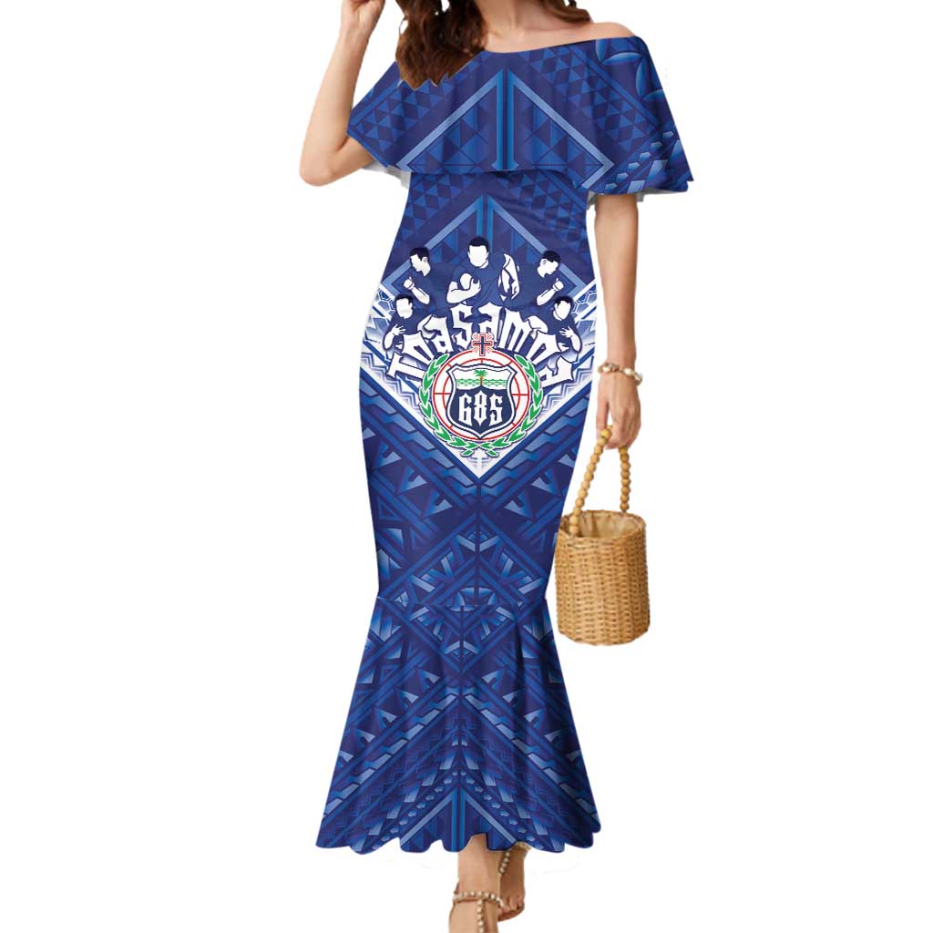 Toa Samoa Rugby Custom Mermaid Dress Samoan Pride With Tribal Pattern - Polynesian Pride