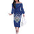 Toa Samoa Rugby Custom Off The Shoulder Long Sleeve Dress Samoan Pride With Tribal Pattern - Polynesian Pride