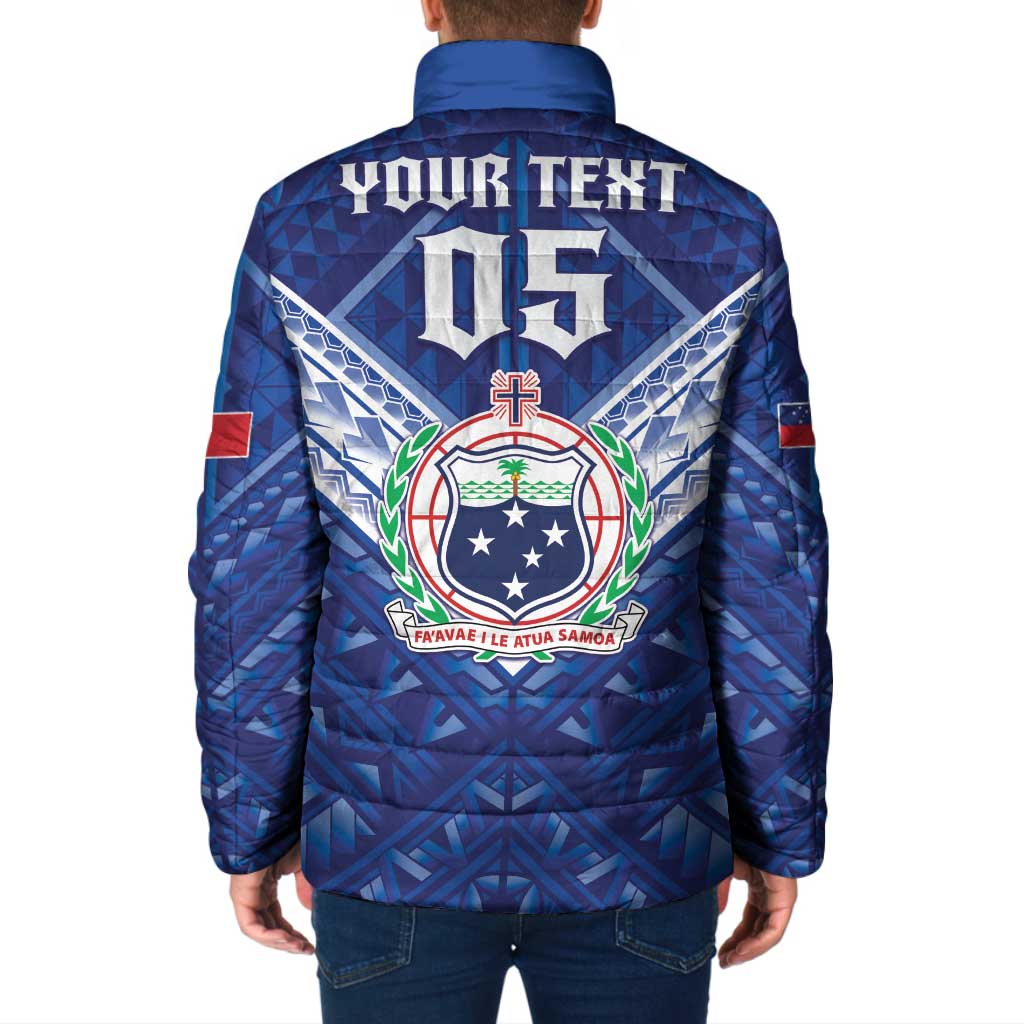 Toa Samoa Rugby Custom Padded Jacket Samoan Pride With Tribal Pattern - Polynesian Pride