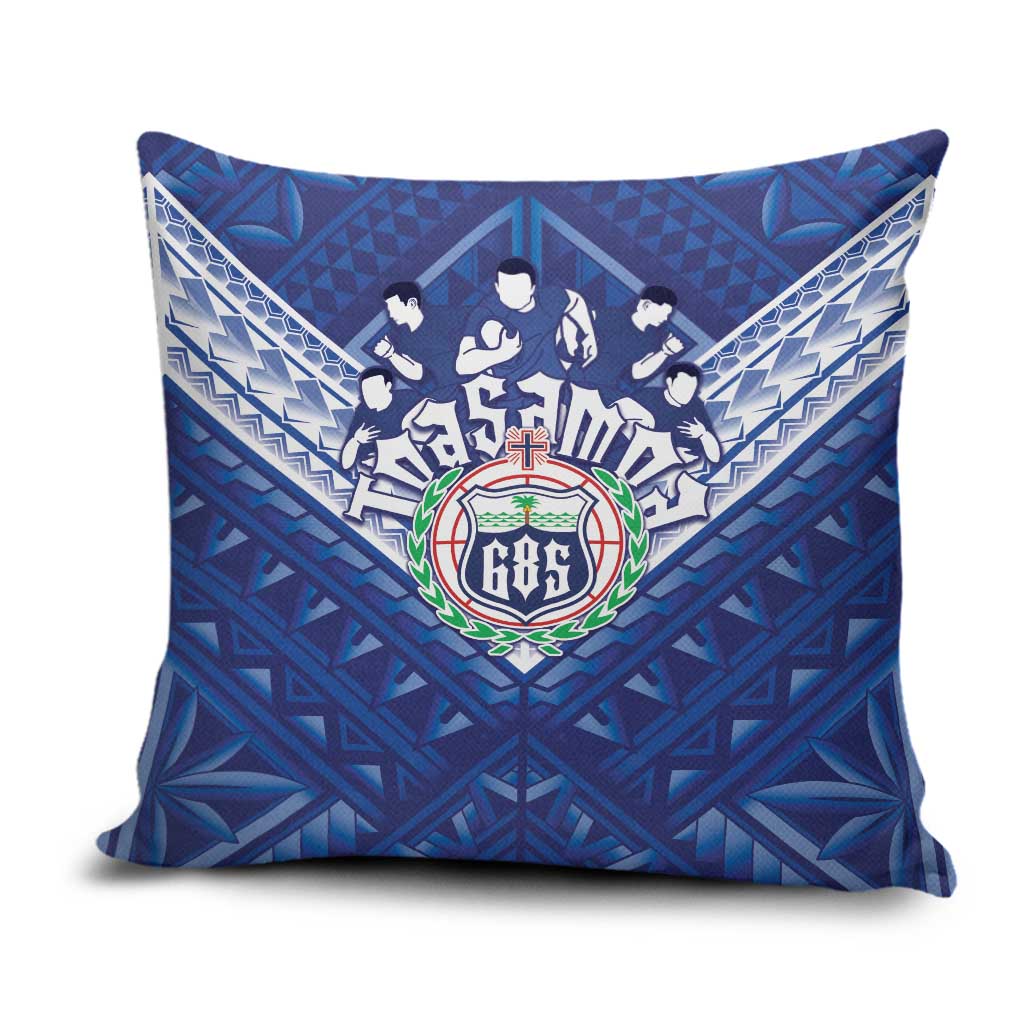 Toa Samoa Rugby Pillow Cover Samoan Pride With Tribal Pattern - Polynesian Pride