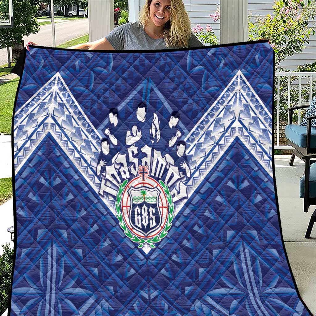 Toa Samoa Rugby Quilt Samoan Pride With Tribal Pattern - Polynesian Pride