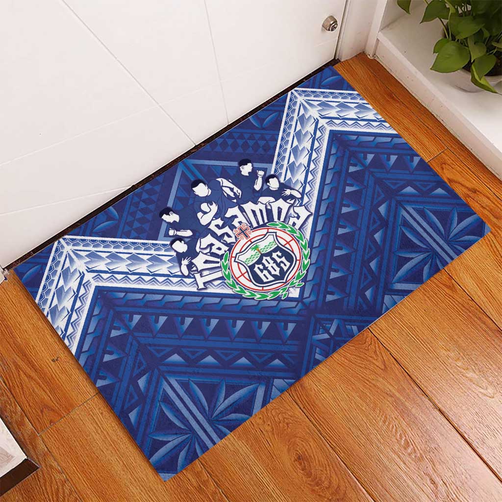 Toa Samoa Rugby Rubber Doormat Samoan Pride With Tribal Pattern - Polynesian Pride