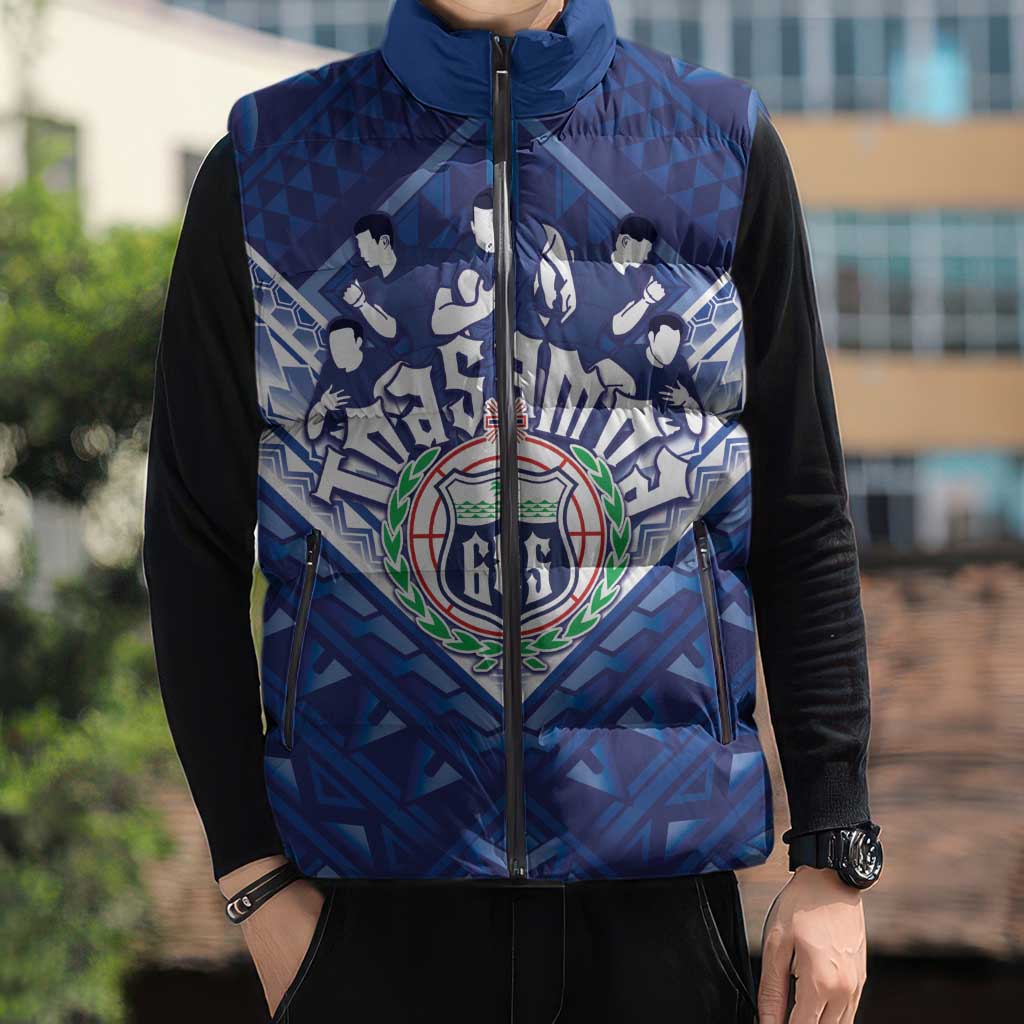Toa Samoa Rugby Custom Sleeveless Puffer Jacket Samoan Pride With Tribal Pattern - Polynesian Pride