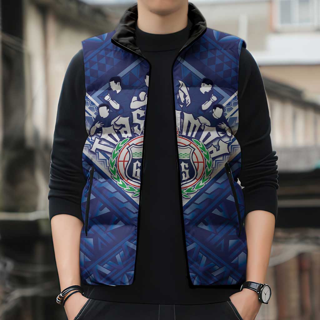Toa Samoa Rugby Custom Sleeveless Puffer Jacket Samoan Pride With Tribal Pattern - Polynesian Pride